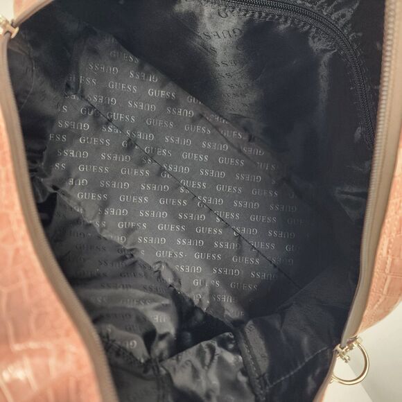 Guess Vintage Y2K Pink Brown Snakeskin Patent Weekender Duffle Bag RARE - Picture 8 of 16